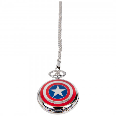 Avengers Captain America Shield & Logo Pocket Watch